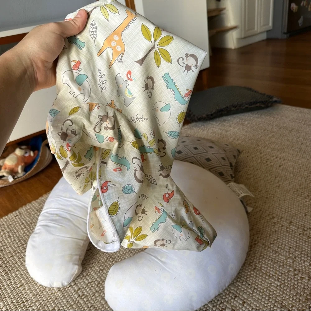 Boppy Nursing Pillow with Washable Safari Animal Cover, Gender Neutral
